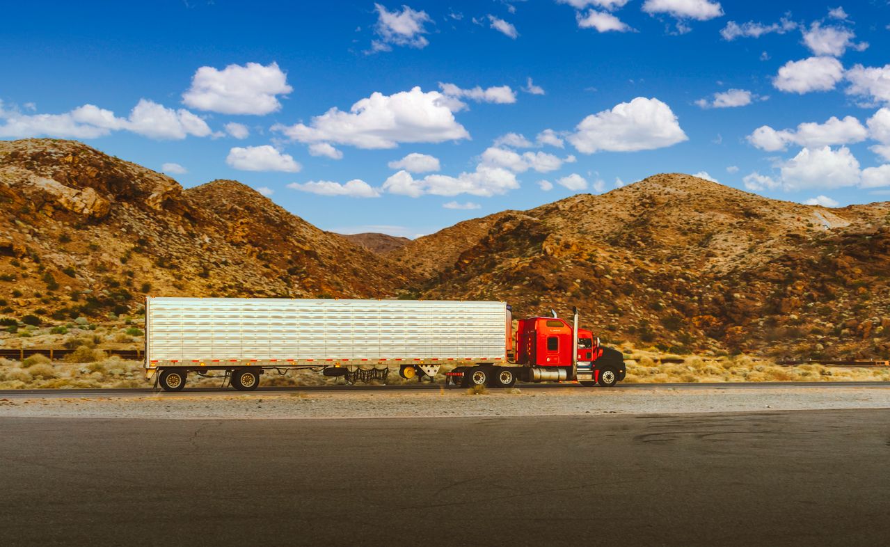 Semi truck on a highway